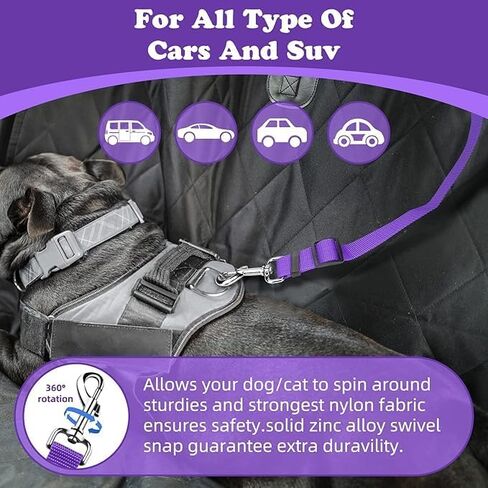 Pet Dog Cat Seat Belts, Car Headrest Restraint Adjustable Safety Leads Vehicle Seatbelt Harness (1 Pack) in Saudi Arabia
