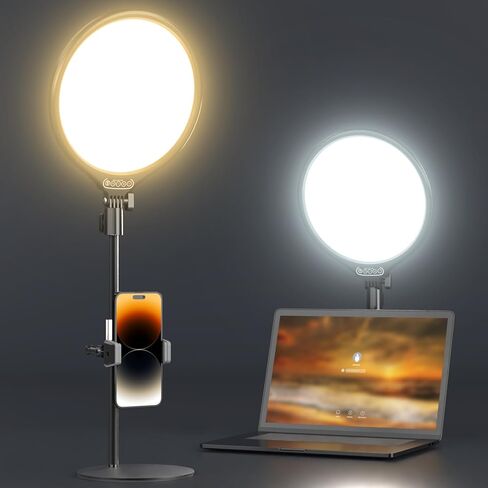 UBeesize Video Conference Lighting Kit, LED Ring Light with Clip and Stand for Computer, Selfie Light for Zoom Meetings,Live Streaming,YouTube,TikTok in Kuwait