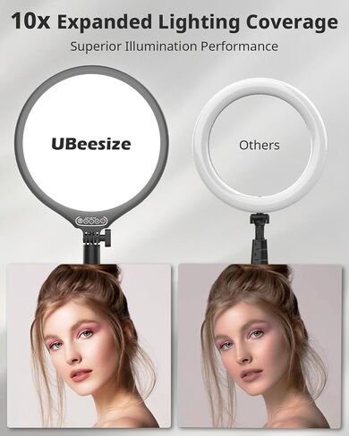 UBeesize Video Conference Lighting Kit, LED Ring Light with Clip and Stand for Computer, Selfie Light for Zoom Meetings,Live Streaming,YouTube,TikTok in Kuwait