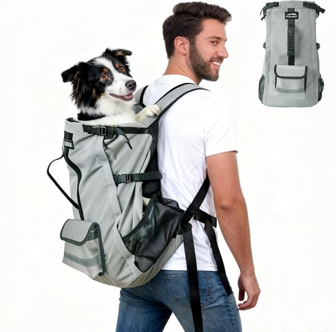 Dog Backpack Carrier, Ergonomic Pet Travel Bag, Suitable for Medium and Large Dogs, Built-in Leash and Adjustable Buckle, Ideal for Hiking and Cycling, M in Saudi Arabia