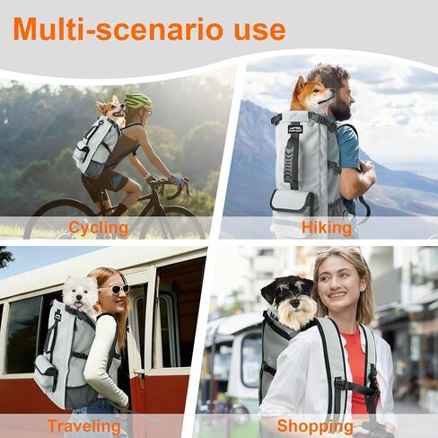 Dog Backpack Carrier, Ergonomic Pet Travel Bag, Suitable for Medium and Large Dogs, Built-in Leash and Adjustable Buckle, Ideal for Hiking and Cycling, M in Saudi Arabia