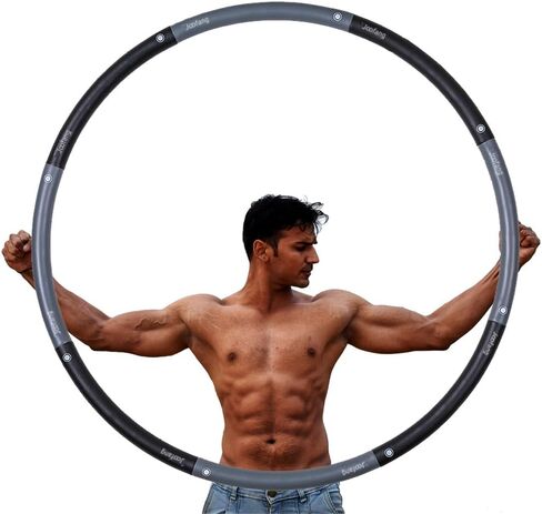 5lb Exercise Hoops for Adults, 40in Adjustable Hoola Hoop, Weighted Sports Hoop, Fitness Hoop for Weight Loss, Abdominal Trainer Fitness Training, Fat Burning, Home Gym Core Workout in Saudi Arabia