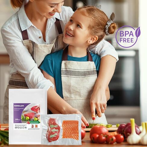 Vacuum Sealer Bags for Food, 100 Quart 8"x 12" Precut, Commercial Grade, BPA Free, Heavy Duty with Textured Surface & Puncture Prevention for Food Vac Storage, Freezer, Sous Vide, Meal Prep in Saudi Arabia