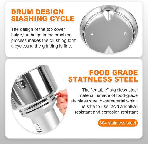 مطحنة حبوب، مطحنة دقيق 750 جرام للمنزل، مطحنة حبوب كهربائية من الفولاذ المقاوم للصدأ للقمح والأعشاب والمكسرات والحبوب والذرة والدقيق والتوابل in Kuwait