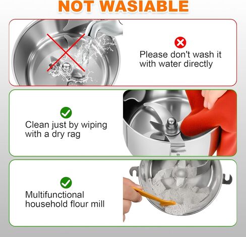 مطحنة حبوب، مطحنة دقيق 750 جرام للمنزل، مطحنة حبوب كهربائية من الفولاذ المقاوم للصدأ للقمح والأعشاب والمكسرات والحبوب والذرة والدقيق والتوابل in Kuwait