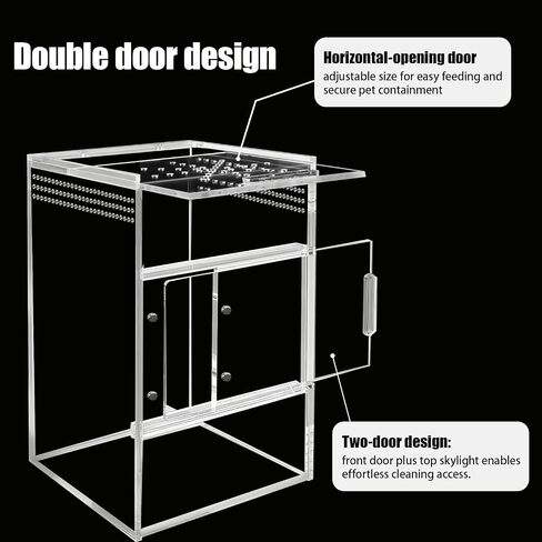 حاوية عنكبوتية قافزة، تررم أكريليك مدمج للعناكب القفزية والرتيلاء وفرس النبي - حاوية صغيرة لموائل الحشرات بتصميم شفاف (2.7 × 2.7 × 5.9 بوصة) in Saudi Arabia
