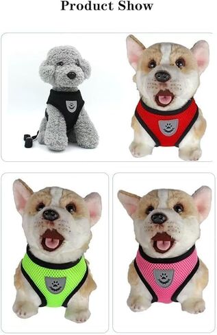 Small Cat Dog Harness - All Weather Mesh, Reflective, 4 Ft Traction Rope，No Pull Harness for Small Dogs, Cats - Secure with Hook & Loop Fastener, Buckle, Double D-Rings,XL,Red in Saudi Arabia