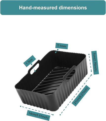 بطانات مقلاة هوائية من السيليكون من Szyeequoo عبوتين، بطانات سيليكون قابلة لإعادة الاستخدام لـ Ninja Foodi DZ201 DZ401 DZ550، COSORI، فورية، شيفمان، مقلاة هوائية ذات سلة مزدوجة 8-10QT، آمنة للاستخدام في غسالة الأطباق، أسود in Kuwait