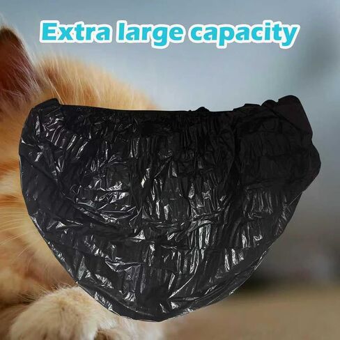 50 Pack Litter Box Liners Compatible with Lifewit Litter Box Cat, Elastic Band Trash Bags for Disposal of Cat Waste, Waterproof and Leak Proof (Black) in Saudi Arabia