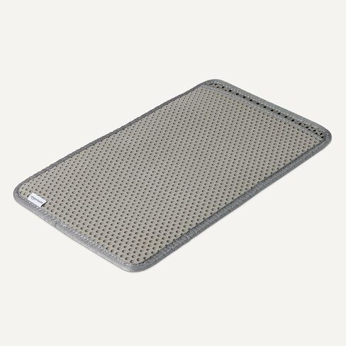 Amazon Basics Double-Layer Cat Litter Mat - 30" x 24" Honeycomb Design, Waterproof & Urine-Proof, Non-Slip Scatter Control Trapper Mat, Easy Clean, Soft on Paws, Grey in Saudi Arabia