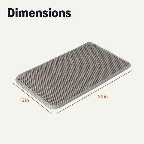 Amazon Basics Double-Layer Cat Litter Mat - 30" x 24" Honeycomb Design, Waterproof & Urine-Proof, Non-Slip Scatter Control Trapper Mat, Easy Clean, Soft on Paws, Grey in Saudi Arabia