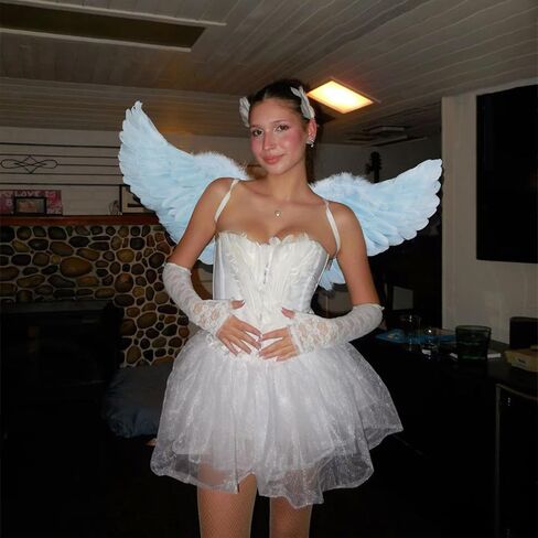 Feather Angel Wings for Adult, Large Costume Wings Feather Fairy Angel Wings Cosplay Accessory for Women and Girls in Saudi Arabia