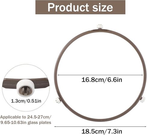 7.3 in Microwave Turntable Ring, Microwave Plate Replacement Ring with 13mm Wheels for Microwaveoven Tray, Replacement Support Holder for 9.65-10.63in Glass Plates in Kuwait