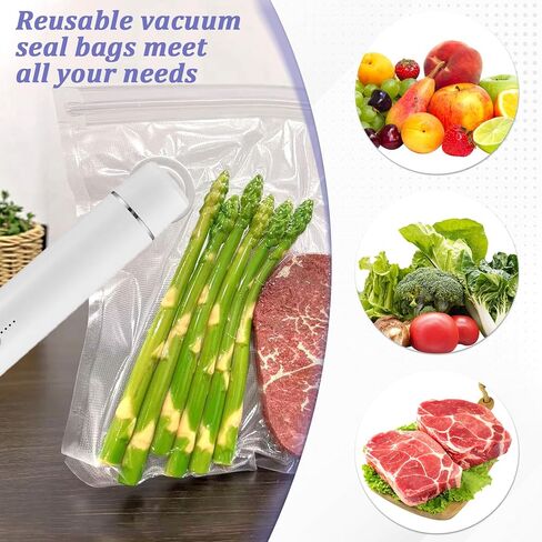 40 Packs Vacuum Sealer Bags Air Valve Vacuum Sealing Bags Vacuum Storage Seal Bag for Food Saver, Resealable Meal Bags with Air Valve with 4 Seal Clips in Kuwait
