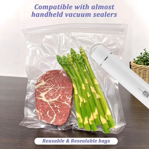 40 Packs Vacuum Sealer Bags Air Valve Vacuum Sealing Bags Vacuum Storage Seal Bag for Food Saver, Resealable Meal Bags with Air Valve with 4 Seal Clips in Kuwait