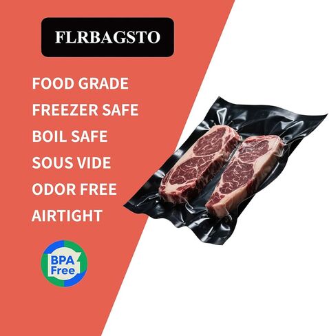 أكياس إغلاق مفرغة من الهواء باللون الأسود والشفاف مقاس 15 بوصة × 20 بوصة، أكياس ختم مفرغة من الهواء سعة 5.5 مل لتخزين الطعام، فيديو Sous Vide، وإعداد الوجبات، درجة تجارية شديدة التحمل، عدد 50 in Kuwait