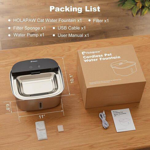 نافورة مياه لاسلكية للقطط من الفولاذ المقاوم للصدأ، موزع مياه أوتوماتيكي لاسلكي سعة 128 أونصة/3.78 لتر للقطط والكلاب، نافورة شرب تعمل بالبطارية للحيوانات الأليفة مع مستشعر حركة، مضخة فائقة الهدوء in Kuwait