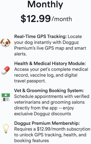 جهاز تعقب GPS ذكي للكلاب - جهاز GPS مقاوم للماء للحيوانات الأليفة مع تتبع في الوقت الفعلي ومناطق آمنة - يتضمن شريحة بيانات - الإصدار الأسود in Kuwait