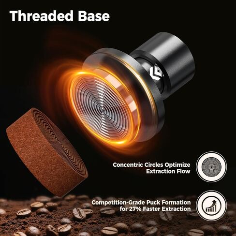 IKAPE 53.3MM V6 Impact Espresso Tamper with Sound Feedback, 15lb/30lb Interchangeable Springs, Espresso Low-Profile Tamper with Triple-spring System, Fits 54mm portafilters in Saudi Arabia