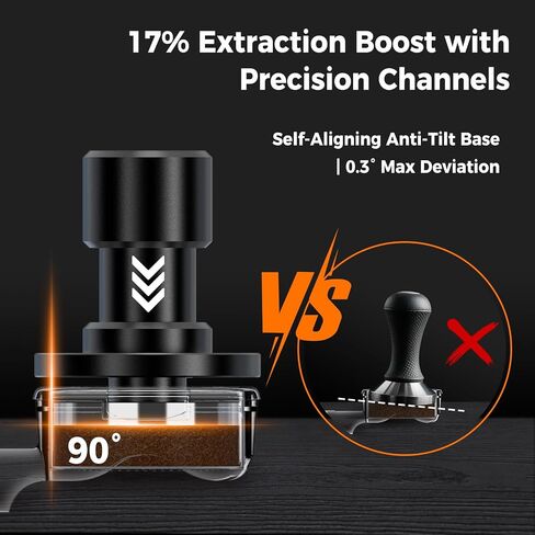IKAPE 53.3MM V6 Impact Espresso Tamper with Sound Feedback, 15lb/30lb Interchangeable Springs, Espresso Low-Profile Tamper with Triple-spring System, Fits 54mm portafilters in Saudi Arabia