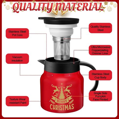 Mimorou Christmas Snowman Hot Chocolate Dispenser 27 oz Winter Hot Cocoa Bar Supplies Xmas Stainless Steel Double Wall Thermal Water Carafe for Keeping Chocolate Coffee Milk Party Favors Supplies in Saudi Arabia