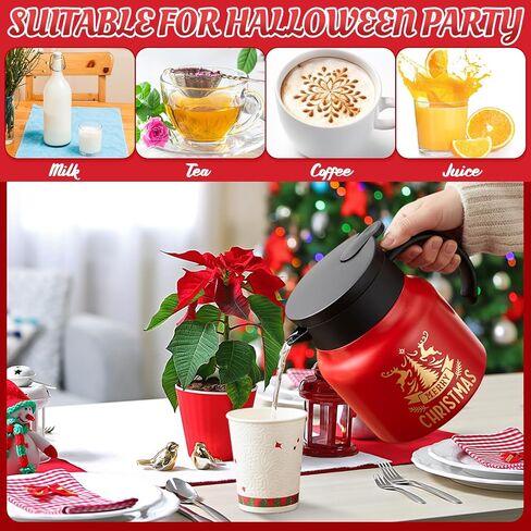 Mimorou Christmas Snowman Hot Chocolate Dispenser 27 oz Winter Hot Cocoa Bar Supplies Xmas Stainless Steel Double Wall Thermal Water Carafe for Keeping Chocolate Coffee Milk Party Favors Supplies in Saudi Arabia