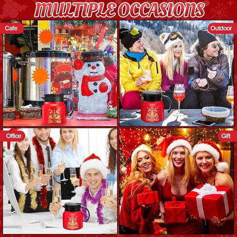Mimorou Christmas Snowman Hot Chocolate Dispenser 27 oz Winter Hot Cocoa Bar Supplies Xmas Stainless Steel Double Wall Thermal Water Carafe for Keeping Chocolate Coffee Milk Party Favors Supplies in Saudi Arabia