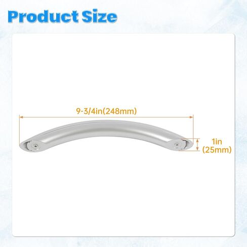 KUAFU 8169738 8169513 Microwave Door Handle Compatible with Whirlpool Replacement for 830067 AH390101 PS390101 EA390101 LP12830 Black Painted in Saudi Arabia