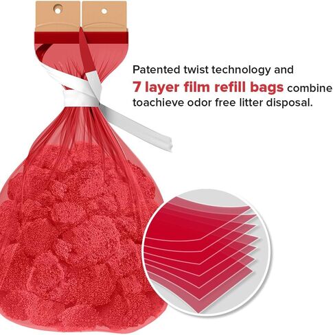 RedRocket Refill Bags for Kitty Twist'R Plus Cat Litter Pail, 7-Layer Bags with Odors Free Patented Technology Made in USA (3pack(30pcs)) in Saudi Arabia