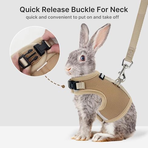 AIITLE Breathable Bunny Harness and Leash Set, Adjustable Straps & Magic Tape Design, Comfort Fit Vest for Puppies, Cats, Squirrels, Rats, Bunnies, Ferrets, Outdoor Walking, Purple S in Saudi Arabia