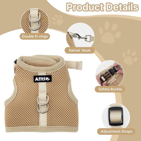 AIITLE Breathable Bunny Harness and Leash Set, Adjustable Straps & Magic Tape Design, Comfort Fit Vest for Puppies, Cats, Squirrels, Rats, Bunnies, Ferrets, Outdoor Walking, Purple S in Saudi Arabia