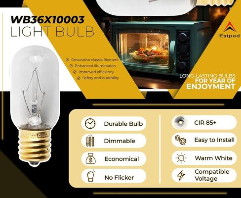 WB36X10003 Bulb 40W 130V Microwave Light Bulb Replacement Compatible with GE General Electric & Hotpoint Microwaves (Pack of 2) in Saudi Arabia