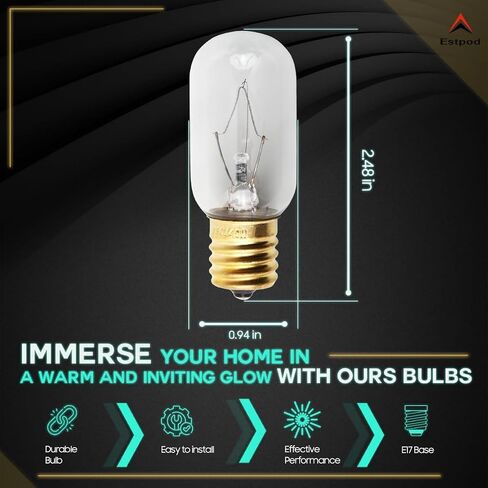 WB36X10003 Bulb 40W 130V Microwave Light Bulb Replacement Compatible with GE General Electric & Hotpoint Microwaves (Pack of 2) in Saudi Arabia