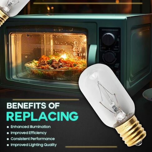 WB36X10003 Bulb 40W 130V Microwave Light Bulb Replacement Compatible with GE General Electric & Hotpoint Microwaves (Pack of 2) in Saudi Arabia
