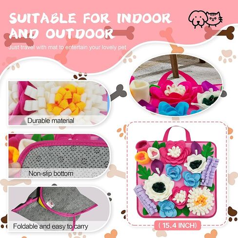 حصيرة تغذية الكلاب والاستنشاق للكلاب والقطط من السلالات الصغيرة والمتوسطة، ألعاب ألغاز تفاعلية متينة للكلاب والقطط، غير قابلة للانزلاق/محمولة/متينة، تشجع مهارات البحث عن الطعام الطبيعية in Kuwait