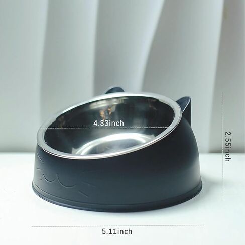 Raised Cat Bowls Stainless Steel Elevated Cats Bowl,Protect Pet's Spines Dishes for Small Dog,Black in Saudi Arabia