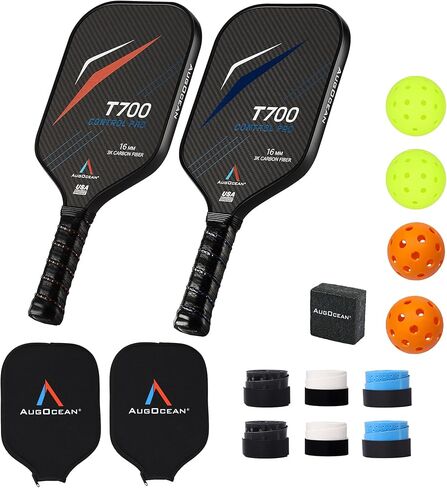Pickleball Paddlles ، T700 Carbon Fiber Pickleball Paddle ، USAPA معتمد ، لبولي بروبيلين 16 مم للتحكم والسلطة ، مضرب كرة مخلل خفيف الوزن للرجال والنساء ، اللعب الداخلي والخارجي in Kuwait