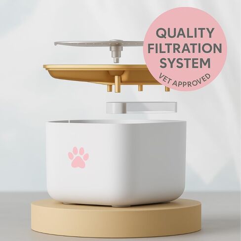 Cat Water Fountain, 3L Automatic Pet Water Dispenser for Cats, Ultra-Quiet Motor, Fuente De Agua para Gatos, Holds Water for 10 Days – Cute Pink Design in Saudi Arabia