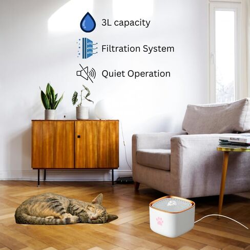 Cat Water Fountain, 3L Automatic Pet Water Dispenser for Cats, Ultra-Quiet Motor, Fuente De Agua para Gatos, Holds Water for 10 Days – Cute Pink Design in Saudi Arabia