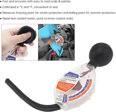 Smgda Antifreeze and Coolant Tester Hydrometer Tester Automotive Antifreeze Tester for Ethylene Glycol Coolant °C and °F Display in Saudi Arabia