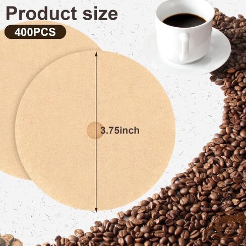 400Pcs Percolator Coffee Filters, 3.75in Unbleached Coffee Filter, Natural Disposable Disc Coffee Filters for Percolator Coffee Pot, Coffee Filter for Home Office Camping Use in Saudi Arabia