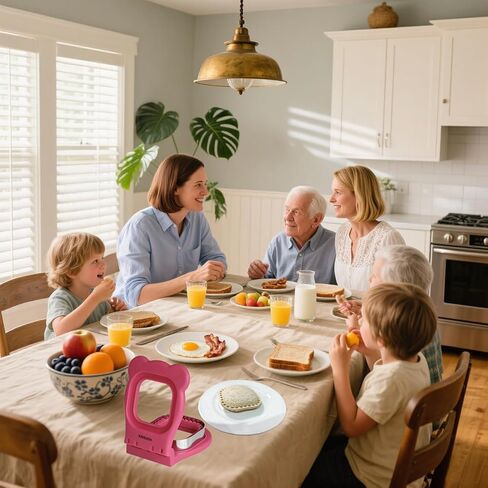 Square Sandwich Cutter and Sealer, Pocket PBJ/Sandwich Maker(3.7"Cutting Diameter)- BPA-Free & Dishwasher Safe, Kid-Friendly for Breakfast/Lunchboxes, Easy-to-Use for Boys & Girls in Kuwait