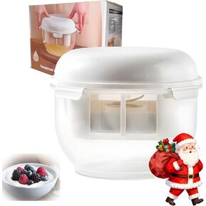 Greek Yogurt Strainer, 1.7QT Yogurt Maker Featuring a Yogurt Strainer with Lid & Ultra-Fine Mesh, BPA-Free Container for Homemade Thick Greek Yogurt, Cheese and Kefir, Large capacity container white in Saudi Arabia