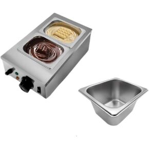Commercial Food Warmer, 3 Tanks Chocolate Tempering Machine with Lid, Stainless Steel Electric Chocolate Melting Pot for Cheese Chocolate,1200 W in Kuwait