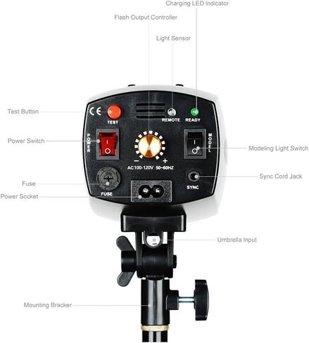 Godox SK400II 400Ws Studio Strobe Flash Monolight Light، Godox 2.4G Wireless X System GN65 5600K AC100-120V/60 هرتز للتصوير في الاستوديو in Saudi Arabia