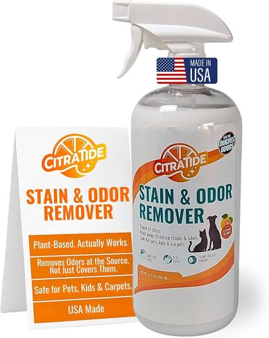 Pet Stain & Odor Remover Spray – Citrus Powered, Non-Toxic, Safe for Pets & Kids, Multi-Surface Cleaner for Carpet, Upholstery, Hardwood & More – USA Made Odor Eliminator in Saudi Arabia