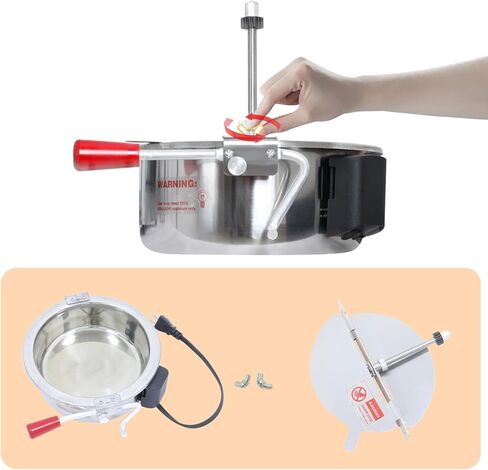 ماكينة صنع الفشار بسعة 8 أونصة مع عربة (أحمر) - صانع الفشار العتيق - تحكم مزدوج في المفتاح، تصنع 20-30 كوبًا لليالي الأفلام والمسرح المنزلي والحفلات والمطاعم in Kuwait