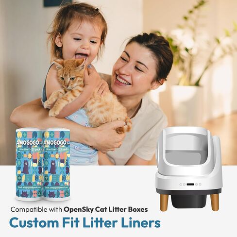 50 Pack Litter Box Liners, Compatible with PetSafe ScoopFree OpenSky Automatic Litter Box, Large Capacity Waste Bin Liners, Heavy Duty, Thick Drawstring Refill Bags, 25.39" x 12.6" in Saudi Arabia