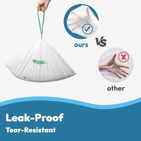 50 Pack Litter Box Liners, Compatible with PetSafe ScoopFree OpenSky Automatic Litter Box, Large Capacity Waste Bin Liners, Heavy Duty, Thick Drawstring Refill Bags, 25.39" x 12.6" in Saudi Arabia