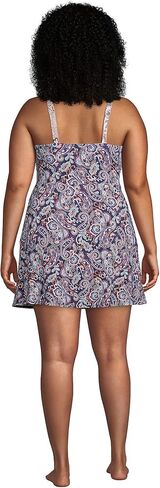 Lands' End Women's Tummy Control Surplice Wrap Swim Dress One Piece Swimsuit in Saudi Arabia